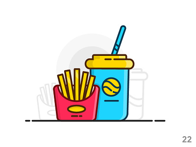 French Fries (illustration series 22) coffe flat french fries icon icon set juice outline ui ui illustration vector