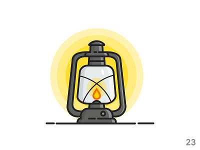 lantern (illustration series 23) fire flat icon icon set lantern light outline ui ui illustration vector