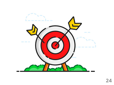 Target (illustration series 24) arrow flat icon icon set outline target ui ui illustration vector