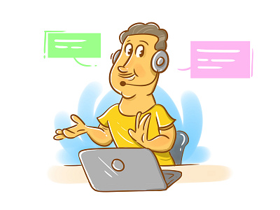 Illustration customer care executive call chat customer care help illustration illustrator ui uiillustration web
