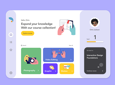 Concept for the Educational platform adobexd creativechallenge illustration uidesign webdesign