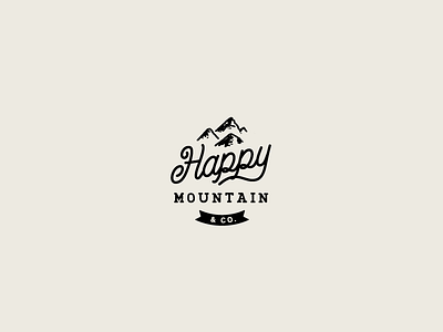 Happy Mountain Logo drawing handdrawn happy ink logo mountain mtn script