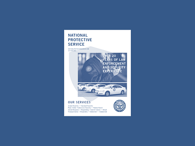 Security Flyer blue car flyer layout mono monotone seal security service