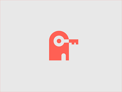 Key Pengiun door eye house key lock logo penguin red
