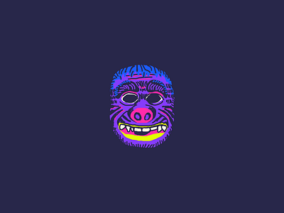 Gorilla Mask ben cooper blue drawing face gorilla halloween illustration mask purple