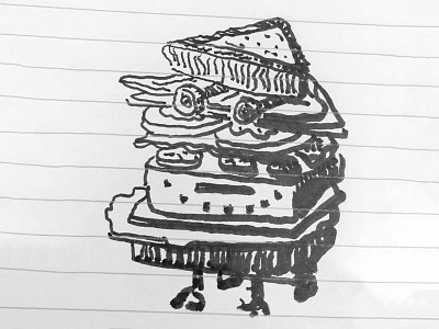 Sammich x Line-Us drawing food illustration ink line us lineus pen robot sammich sandwich