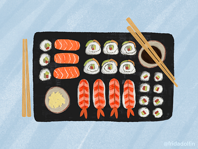 Sushi night 🍣 apple asian food barcelona business catalunya design dibujo drawing enterpreneur food fridadolfin graphic graphicdesign graphicdesigner ipad ipadpro procreate spain studio sushi