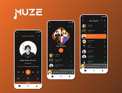 Muze app design ios music music app music player ui uiux ux