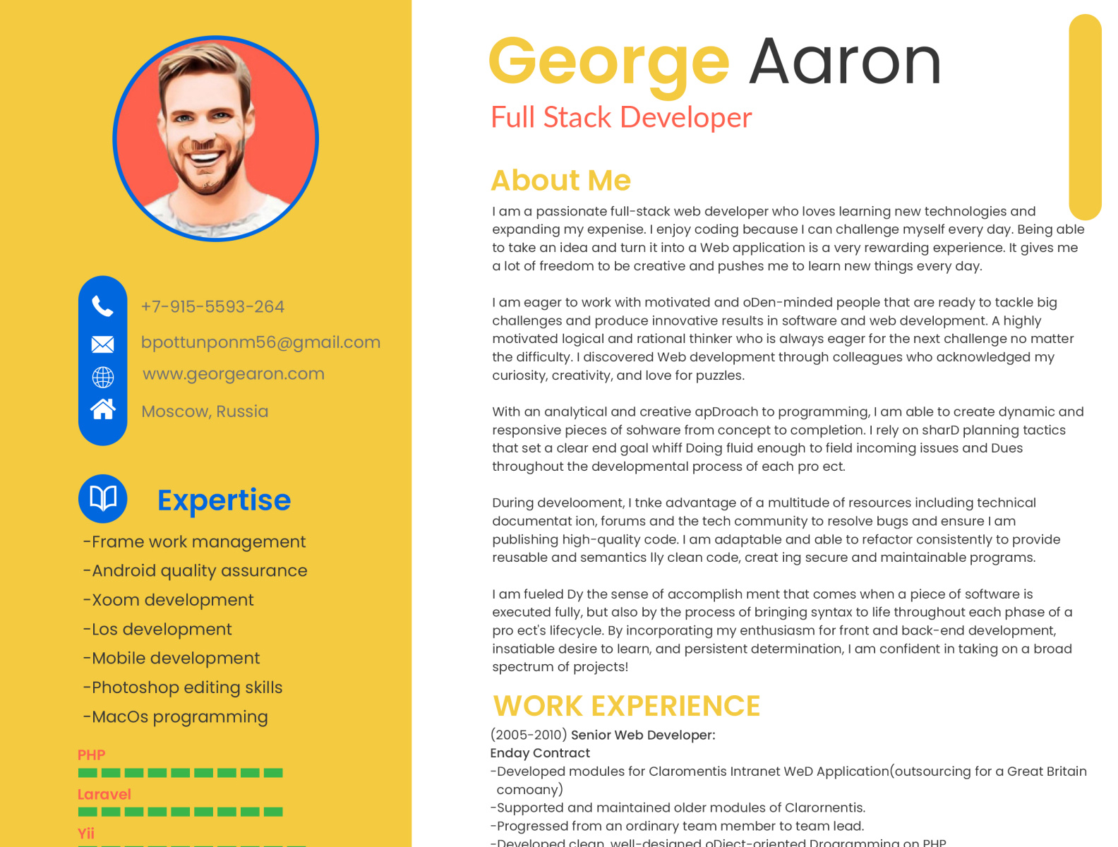 This Is A CV By Mahfuz Kaiser On Dribbble