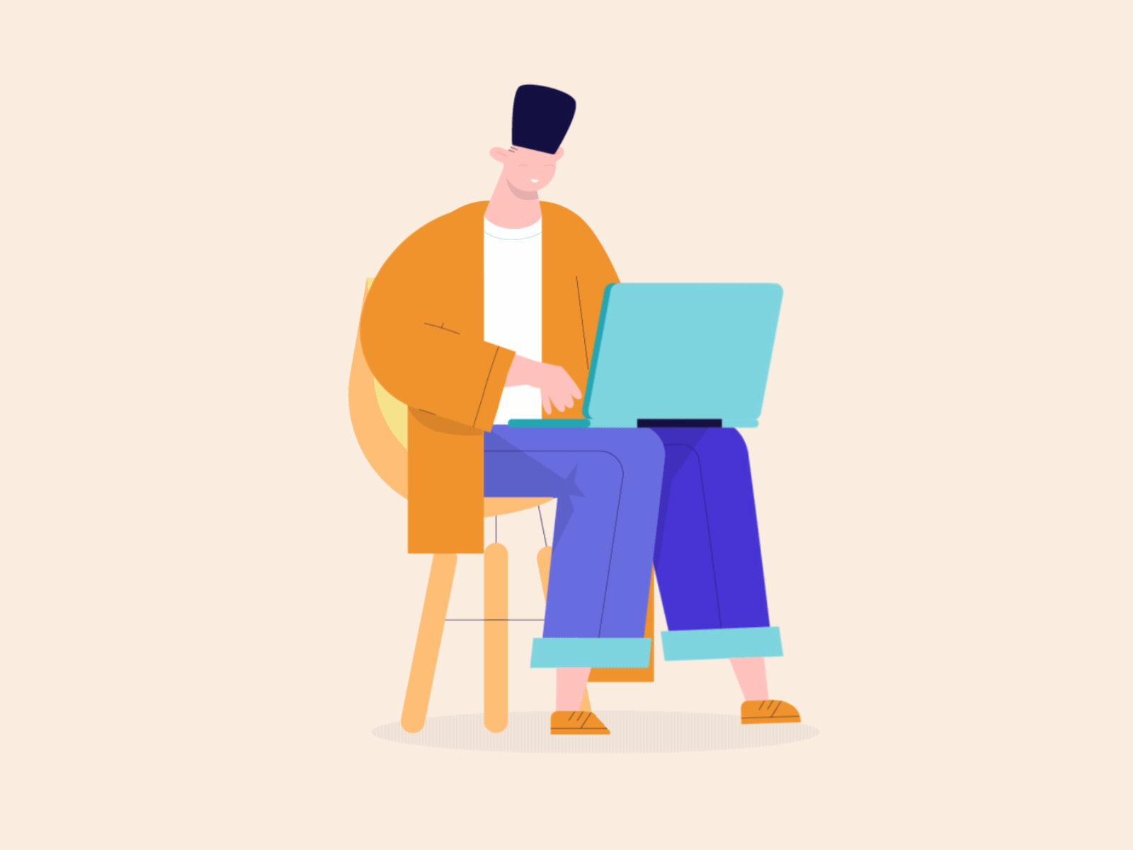 Man and laptop by Ihor on Dribbble
