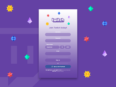 Daily UI 001 - Sign up daily design signup twitch ui