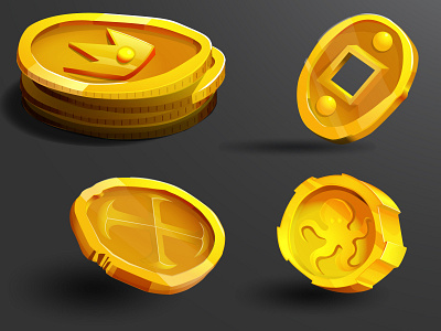 Coins coin game art game design illustration vector