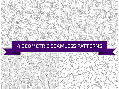 Set of geometric seamless patterns.