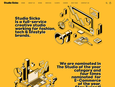 Creative Agency Landing Page branding design dropshipping illustration landing page shopify typography web web design webdesign website