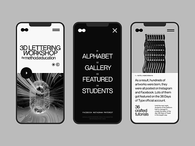 3D Lettering Workshop Mobile Version 36daysoftype brutalism c4d42 design graphicdesign minimal mobile typography ui ux webdesign