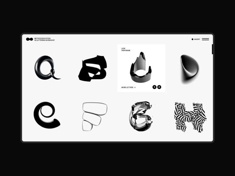 Ui typography. Invest 3d icons by Mitya Andrievskiy.