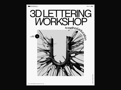 3D Lettering Workshop 36daysoftype brutalism c4d42 desktop graphicdesign minimal typography ui ux web webdesign