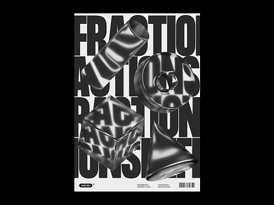Refraction poster blackandwhite brutalism cinema 4d graphic design poster poster art poster design typography