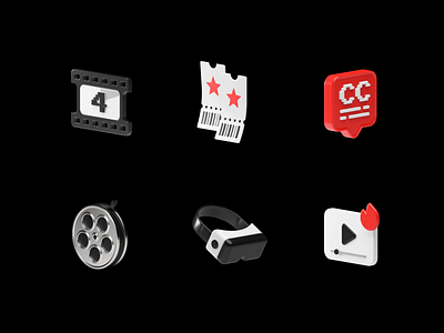 Cinema 3D icons 3d icons 3d illustrations cinema cinema 4d free movie streaming tv television tv