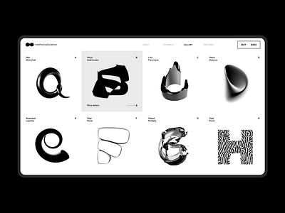 Method.Education Gallery 36dayoftype c4d42 cinema4d concept digital graphicdesign interface minimal typogaphy ui ux uxui web webconcept