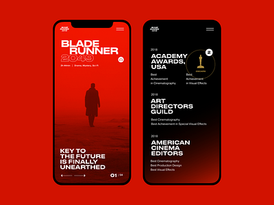 BR2049 Mobile concept design minimal mobile mobile design mobile ui movie typography uxui