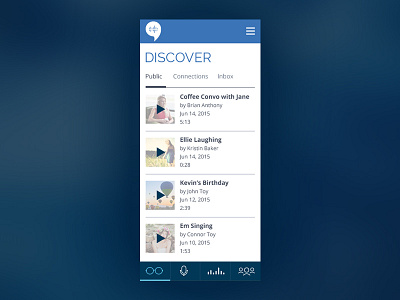 Discover app blue design mobile ui ux