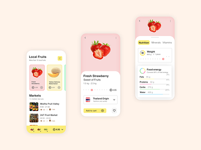 Local Fruit Store app design fruit fruitapp mobile mobile app design ui uiux yellow