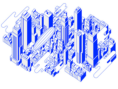 You are here blue building city cloud isometric map skyscraper vector