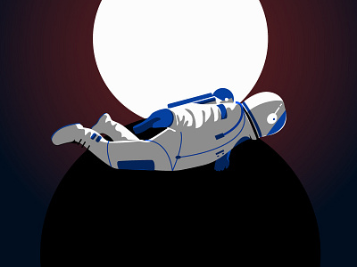 Space Oddity II astronaut black cosmonaut cosmos gradient light moon nasa space spaceflight spacesuit sun