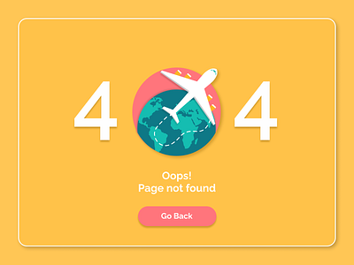 Travel agency 404 page 404page dailyuichallenge design travel ui