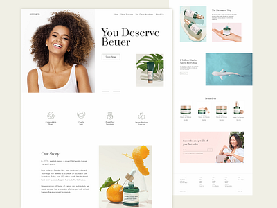 Natural cosmetics landing page