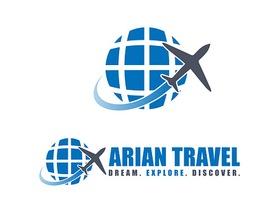 Arian Travel Logo blue company design illustration illustrator logo travel