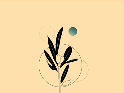 olive tree branch design illustration illustrator minimal vector