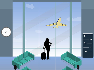 Airport design flat illustration illustrator vector