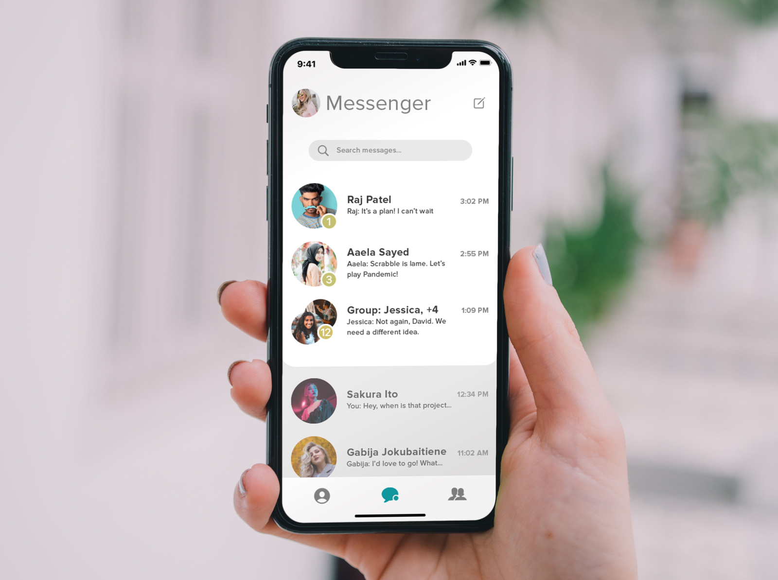 Messenger App Mockup by Sarah Lauchli on Dribbble