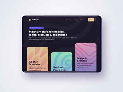 Craftengine | Mindfully crafting websites & digital products agency branding design development digital products digital resources landing templates ui design webflow website