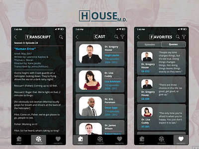 House MD Fan App UI