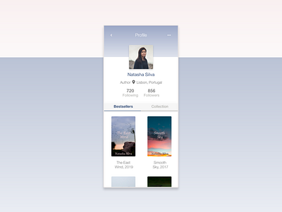 Profile Page for Authors - DailyUI 6 design ui