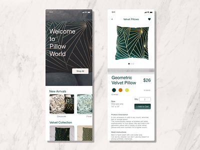 Pillow E-commerce Shop - Daily UI 12