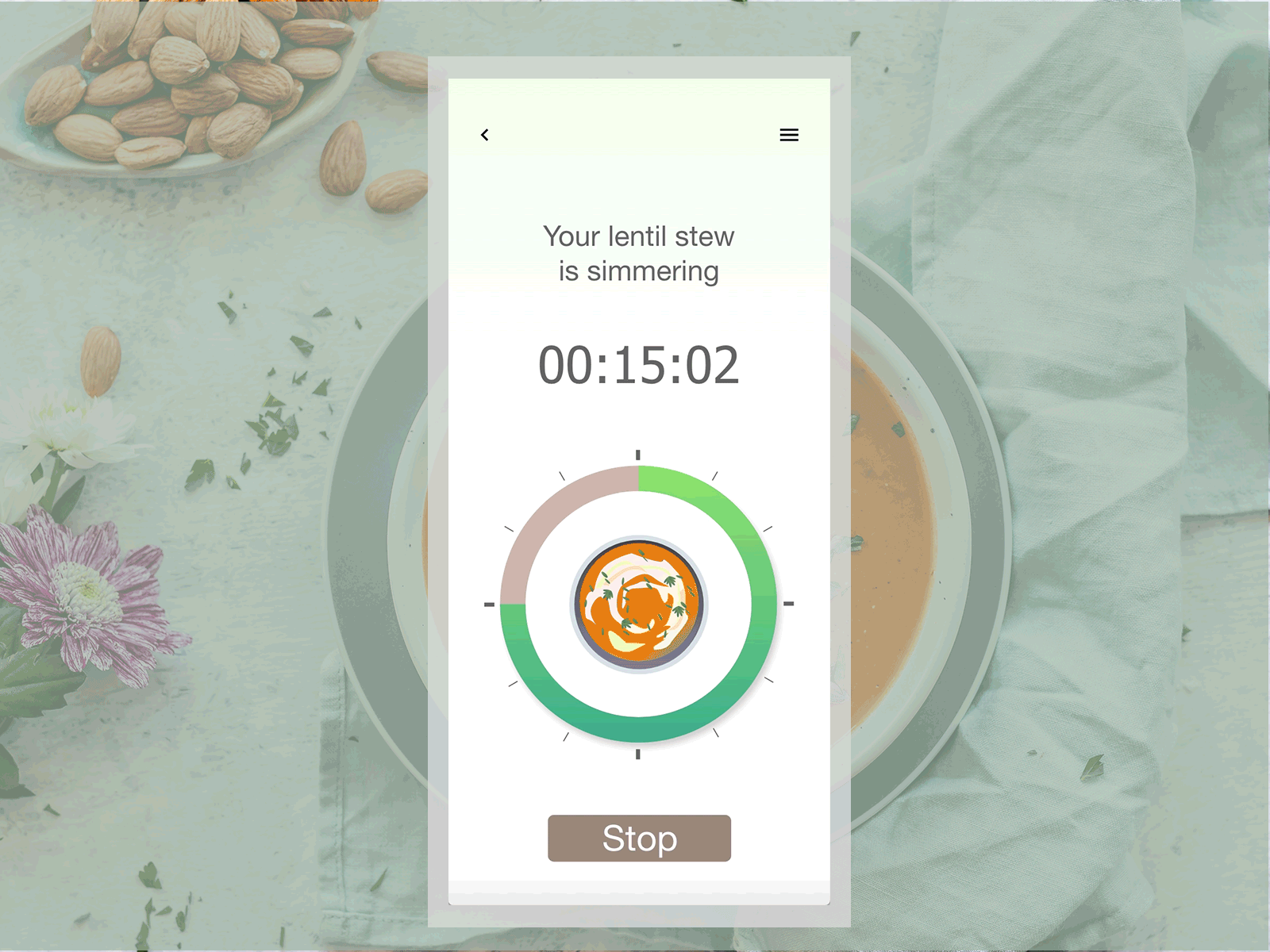 Countdown Timer - UI 014 animation app cooking app dailyui design illustration soup ui ux