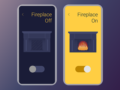 Fireplace Switch - UI 015 app dailyui design fireplace illustration on off switch switch ui ux warm