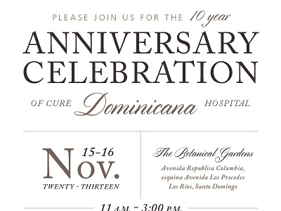 Dominican Rep. Anniversary Invite anniversary card cure dominican republic event invite print