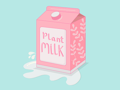 Vegan Milk art artist blue flat flat illustration food illustration illustration illustrator milk milkshake pastel pink vector vector art vector illustration vectorart vectors vegan vegan food veganism