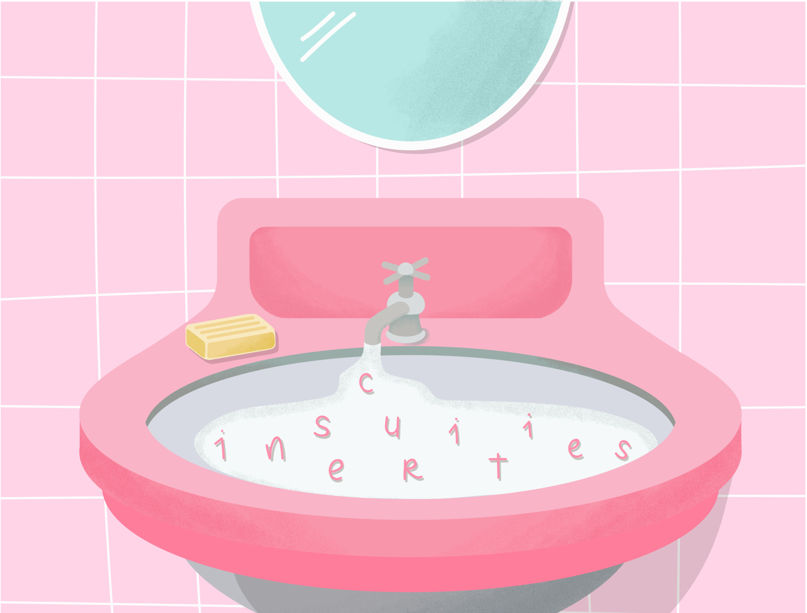 Vintage Pink Tub And Sink Design