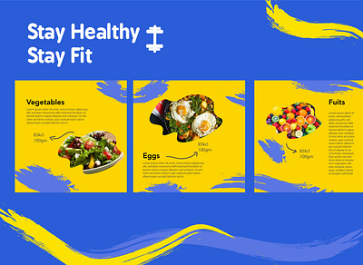 Stay Healthy Stay Safe (Instagram Assets) animation assets branding cartoon design diet food gym illustraion illustrator inspiration instagram instagram post logo templates vector