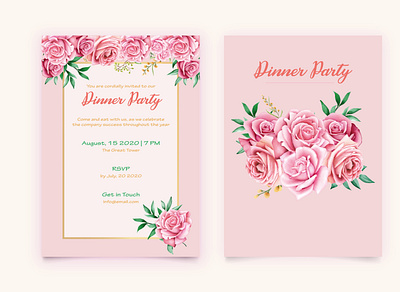 Invitation Card animation app branding card cartoon design flat design flower flyer illustration illustrator invitation logo vector illustration