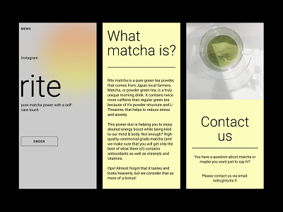RITE matcha tea shop (SHOPIFY + TILDA) branding design matcha mobile online store shop shopify tea tilda ui ui design ux web webdesign