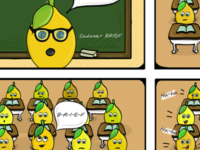 Crazy lemon and brief bee illustrator komix lemon