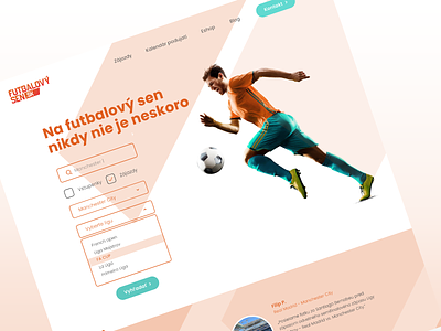 Futbalový sen UI design ui ux webdesing