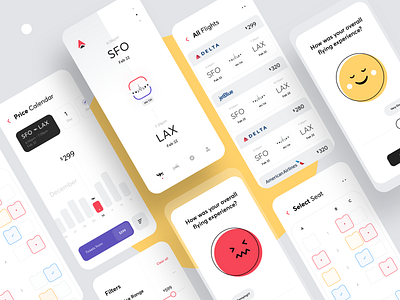 Flights App app booking booking app branding clean creative dashboard design flat flights illustration inspiration interaction interface minimal mobile app product design ticket ui ux